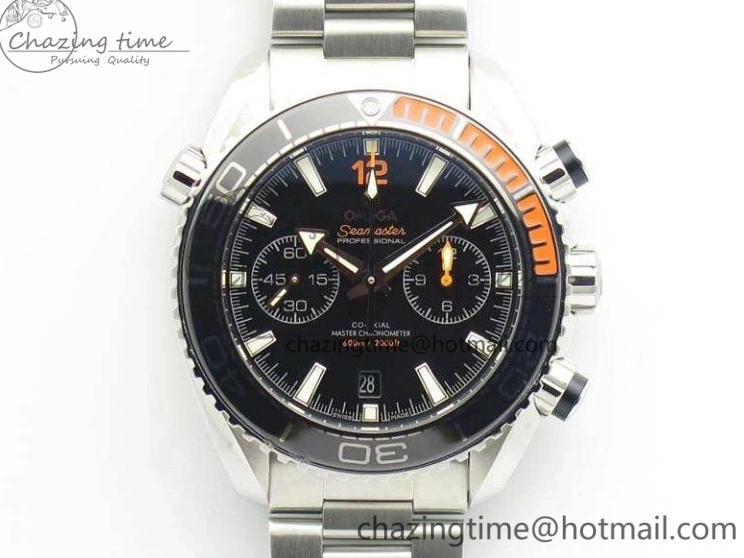 0424 FastDry Planet Ocean Master Chrono SS OM 1:1 Best Edition Black Dial On SS Bracelet A9900 V 8112